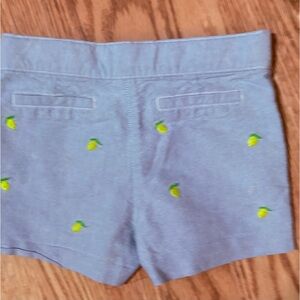 Janie and Jack Gray Cotton Shorts W/Lemon Accents Adjustable Waistband  & Pocket